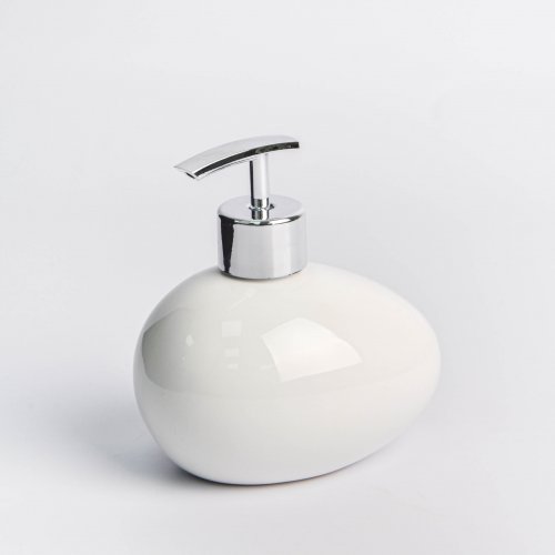 Dispenser de jabón líquido ovalado blanco