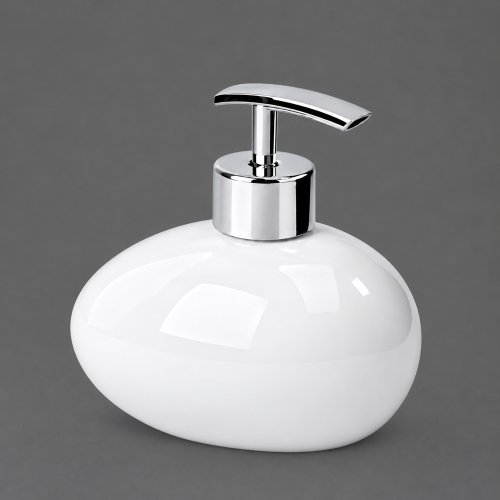 Dispenser de jabón líquido ovalado blanco