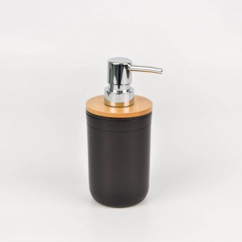 Dispenser de jabón líquido negro con bamboo