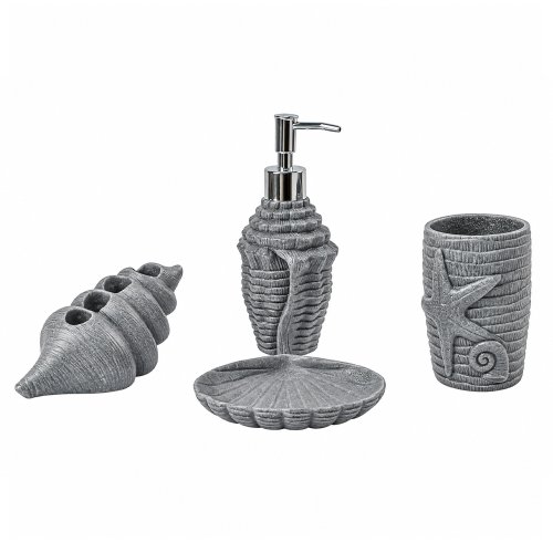 Juego de baño Marino de resina gris