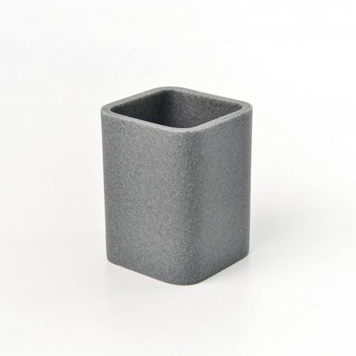 Vaso simil piedra de resina gris