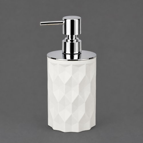 Dispenser rombos blanco tapa metal 18,8cm