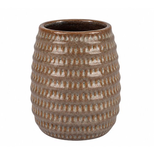 Vaso porta cepillo cerámica beige