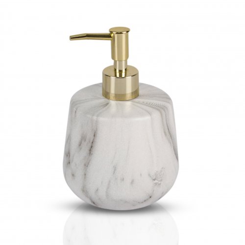Dispenser jabón líquido simil m?rmol blanco-gris cerámica