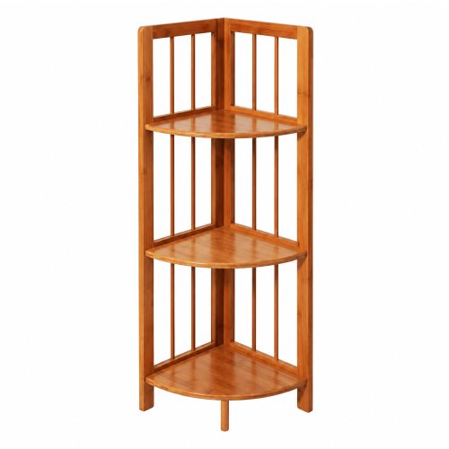 Esquinero con 3 estantes de 29x29x98cm de bambú