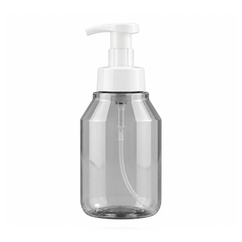 Dispenser para jabón líquido fumé con dosificador de espuma blanco 350ml 7,8x18,4cm de acrílico