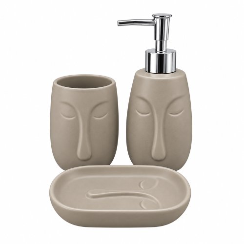 Set de baño de 3 piezas CARAS beige - Cerámica -