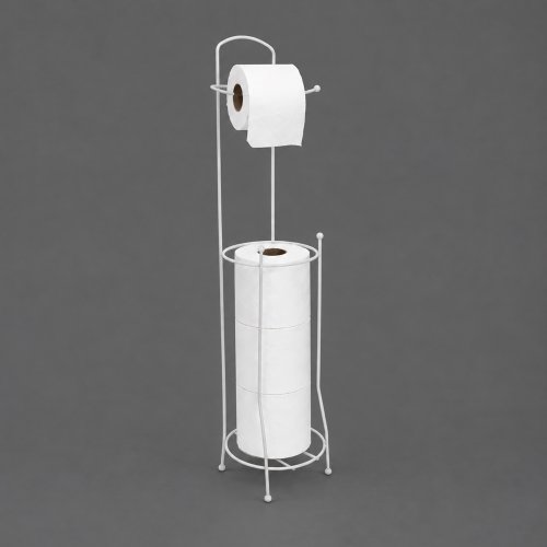 Porta papel higiénico blanco de 16x73cm - Acero -
