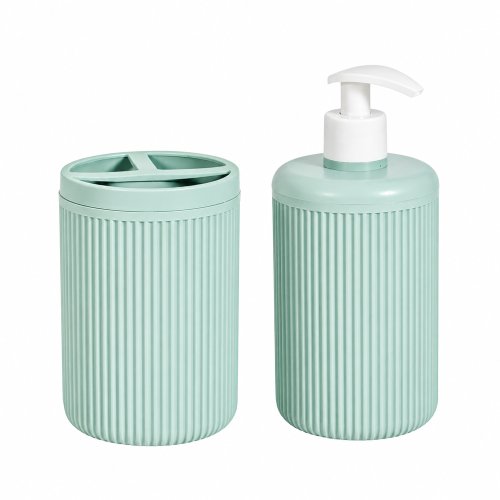 Set de dispenser + vaso portacepillo - Verde