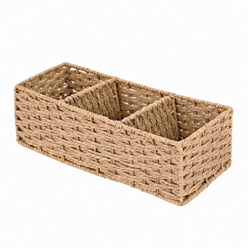 Canasto rectangular con tres divisiones 35x15x10cm - Seaweed -