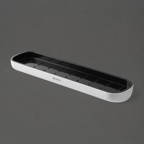 Estante organizador de plástico blanco con interior gris 42x12x55cm