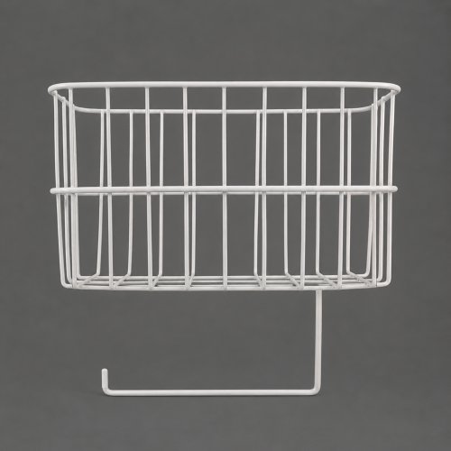 Organizador de baño blanco autoadhesivo 26x10x35cm metal