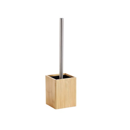 Cepillo de baño cuadrado de bamboo con mango de metal 10×10×36,5cm
