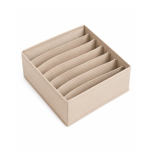 Caja organizadora de 7 espacios beige Non-wonven 32×32×9cm