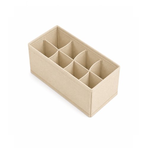 Caja organizadora de 8 espacios beige 28x14x9cm