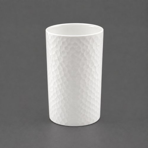 Vaso porta cepillos de dientes de plástico blanco 7x11,2cm