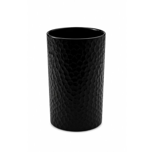 Vaso porta cepillos de dientes de plástico negro 7x11,2cm