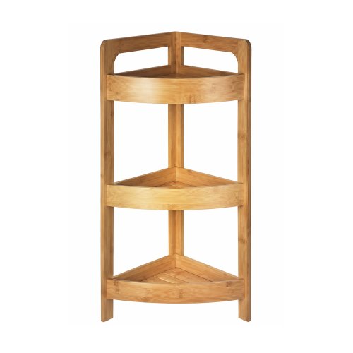 Esquinero de bamboo de 3 estantes 23x23x61cm