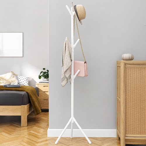 Perchero metal blanco con 9 soportes 173cm