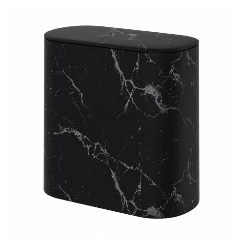 Cesto de basura marmolado negro con doble balde 30x30x16cm