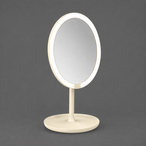 Espejo oval con luz led USB blanco 13,5x21,5cm