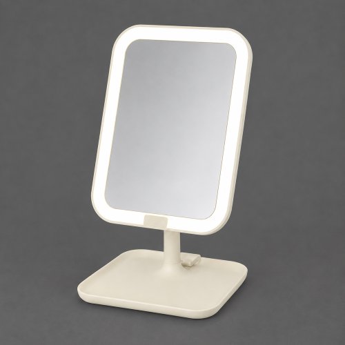 Espejo rectangular con luz led USB blanco 17x18,5cm