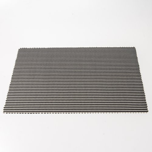 Set x6 individuales PVC satinado rayado negro/gris