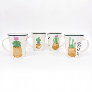 Set x12 jarros mug cón cactus surtidos