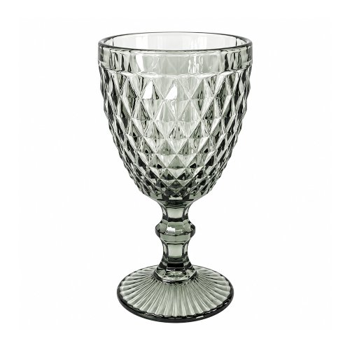 Set x6 copas de agua con rombos chico 324 ml - Gris
