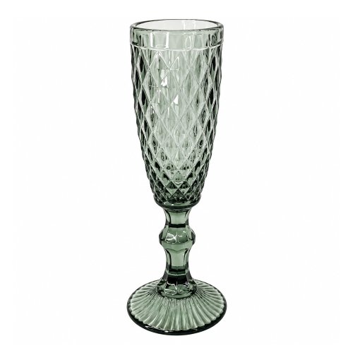 Set x6 copas champagne con rombos chicos 150ml - Gris
