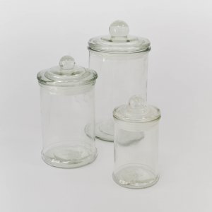 Frasco con tapa de vidrio - Ver tamaños disponibles