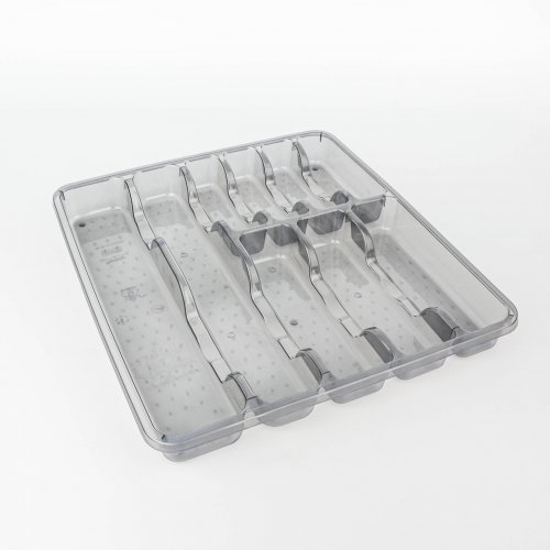 Organizador plástico con 8 divisiones transparente - Gris