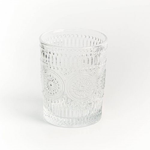Set x6 vasos de vidrio con relieves arabezcos 400 ml