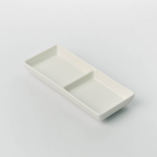 Bandeja rectangular cerámica con 2 divisiones 15x6,3cm