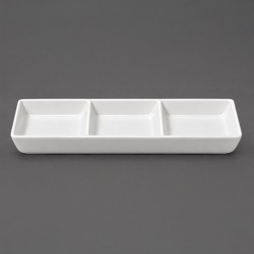 Bandeja rectangular cerámica con 3 divisiones 19,3x8cm