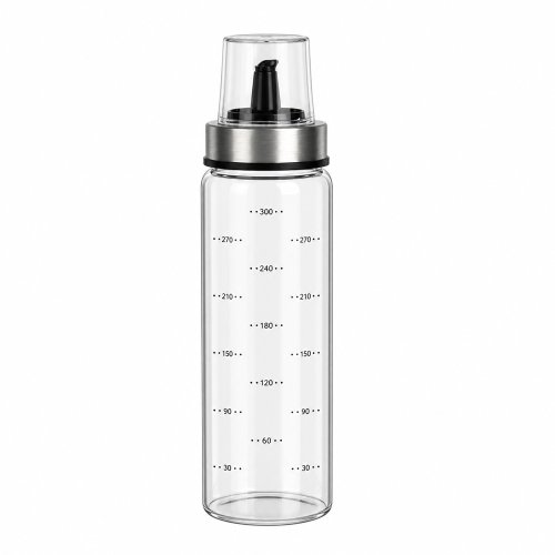 Aceitera de vidrio medidora con tapa acero y acrílico 300ml