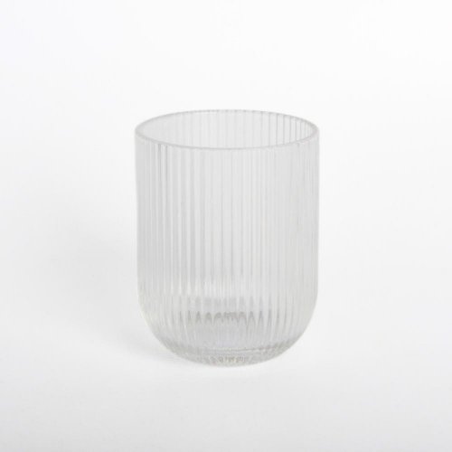 Set x6 vasos de vidrio rayado transparente 280ml