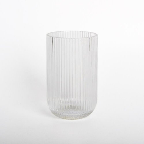 Set x6 vasos de vidrio rayado transparente 465ml