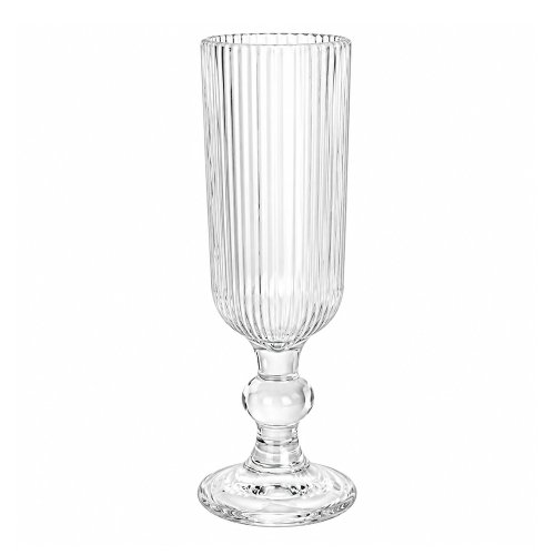 Set x6 copas de vidrio rayado transparente champagne 160ml