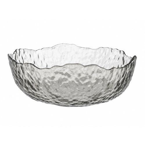 Compotera gris labrado borde irregular 19x6,8cm