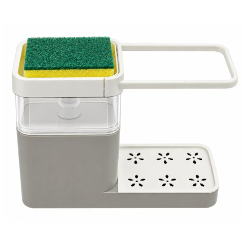 Organizador para bacha cocina gris con dispenser 25x9,5x21cm