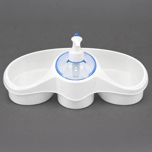 Organizador para bacha cocina blanco con dispenser