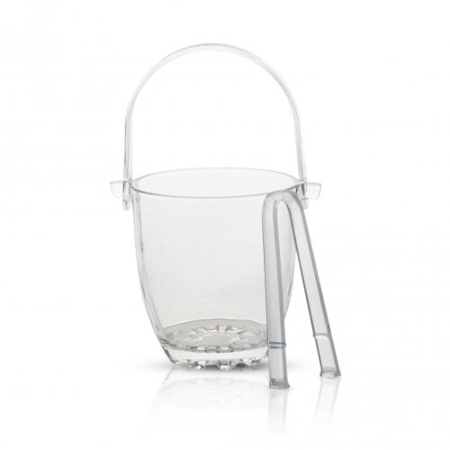 Hielera vidrio con pinza 845ml lisa y asa plastica 11,6x12,6cm