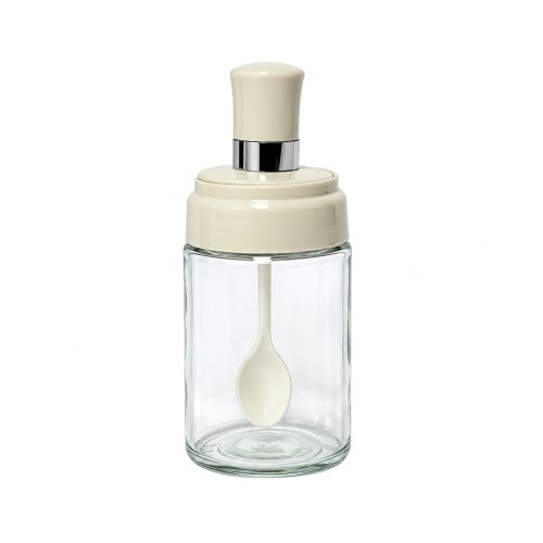 ESPECIERO DE VIDRIO C/TAPA PLúSTICA Y CUCHARA 300ml
