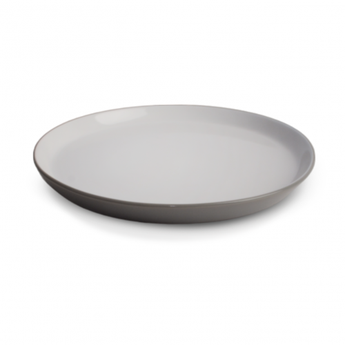 Set x6 platos playos blanco-gris brillante 27x2.5cm