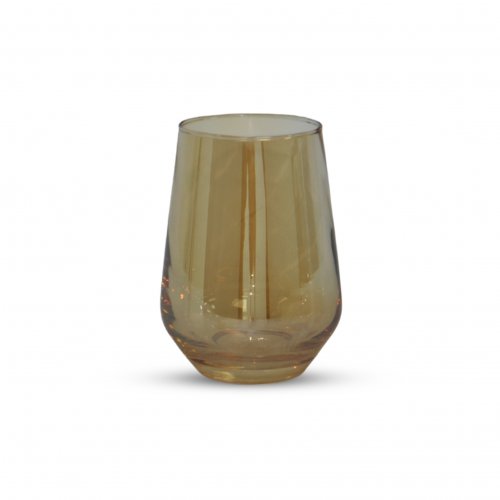 Set x6 vasos cónicos dorados - Vidrio - 400ml 6,5x12cm