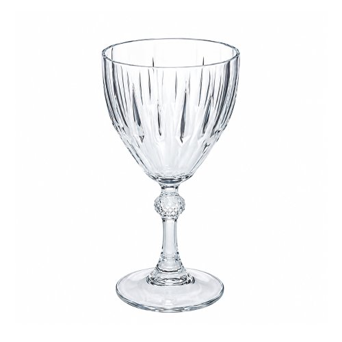 Set x6 copas de vino labrada rayada - Vidrio - 270ml 9x18.5cm