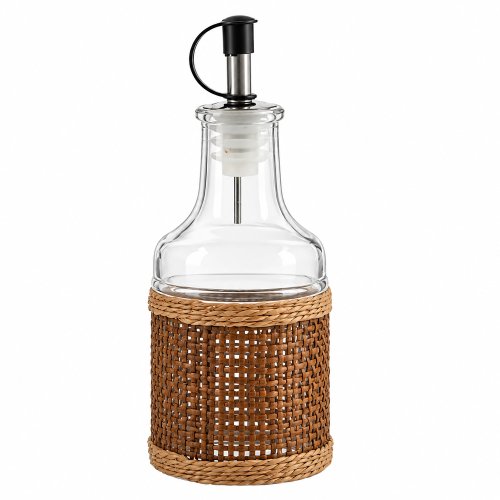 Vinagrera con pico de metal con entramado de hilo bicolor 250ml 7x16,5cm de vidrio
