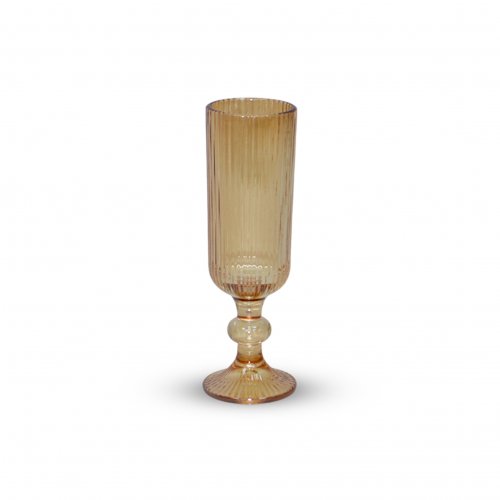 Set x6 copas de champagne rayadas doradas - Vidrio - 150ml 5.5*18cm