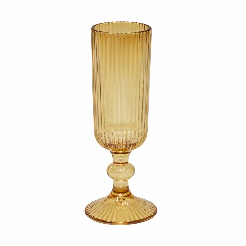Set x6 copas de champagne rayadas doradas - Vidrio - 150ml 5.5*18cm